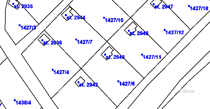 Parcela st. 2943 v KÚ Hlinsko v Čechách, Katastrální mapa