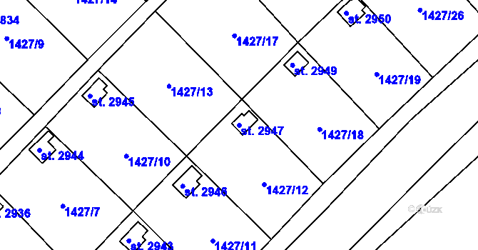 Parcela st. 2947 v KÚ Hlinsko v Čechách, Katastrální mapa