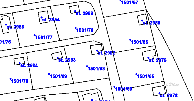Parcela st. 2982 v KÚ Hlinsko v Čechách, Katastrální mapa
