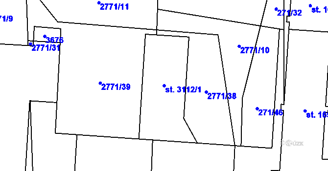 Parcela st. 3112/1 v KÚ Hlinsko v Čechách, Katastrální mapa
