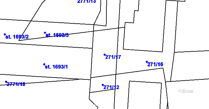 Parcela st. 271/17 v KÚ Hlinsko v Čechách, Katastrální mapa