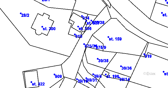 Parcela st. 875/34 v KÚ Blatno u Hlinska, Katastrální mapa