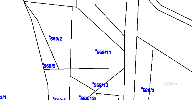 Parcela st. 569/11 v KÚ Blatno u Hlinska, Katastrální mapa