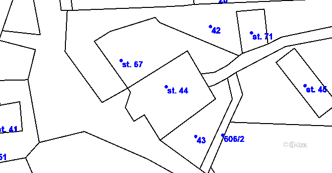 Parcela st. 44 v KÚ Hlinsko, Katastrální mapa