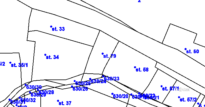 Parcela st. 79 v KÚ Hlinsko, Katastrální mapa