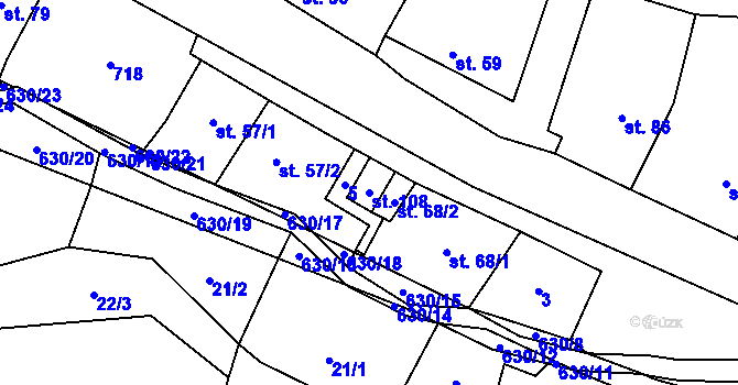 Parcela st. 108 v KÚ Hlinsko, Katastrální mapa