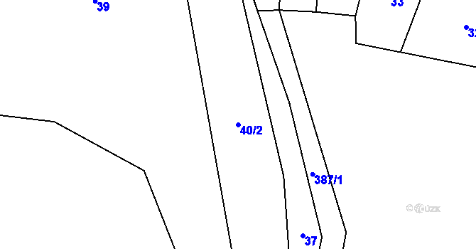 Parcela st. 40/2 v KÚ Hlinsko, Katastrální mapa
