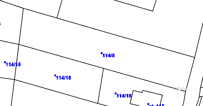 Parcela st. 114/8 v KÚ Hlinsko, Katastrální mapa