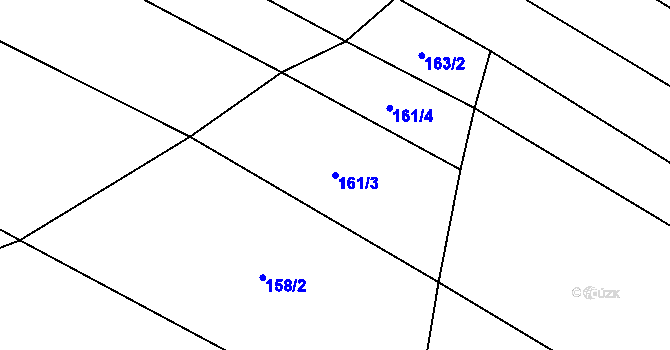 Parcela st. 161/3 v KÚ Hlinsko, Katastrální mapa