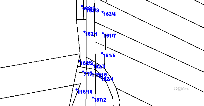 Parcela st. 161/5 v KÚ Hlinsko, Katastrální mapa