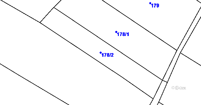 Parcela st. 178/2 v KÚ Hlinsko, Katastrální mapa