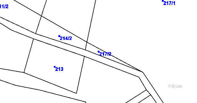 Parcela st. 217/2 v KÚ Hlinsko, Katastrální mapa