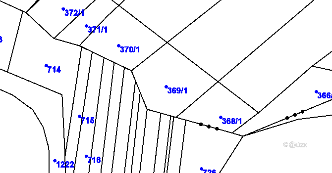 Parcela st. 369/1 v KÚ Hlinsko, Katastrální mapa