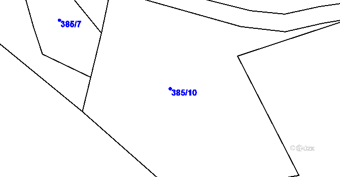 Parcela st. 385/10 v KÚ Hlinsko, Katastrální mapa