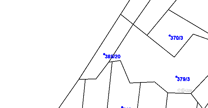 Parcela st. 385/20 v KÚ Hlinsko, Katastrální mapa