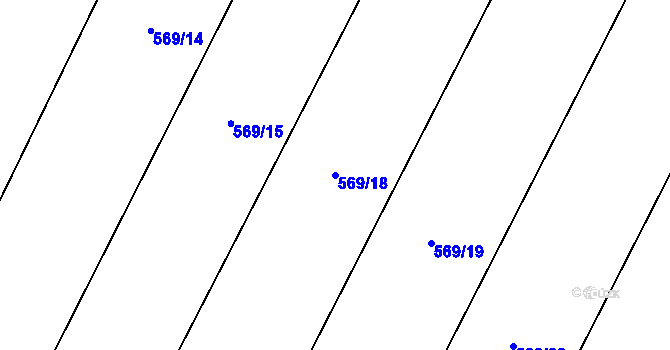 Parcela st. 569/18 v KÚ Hlinsko, Katastrální mapa