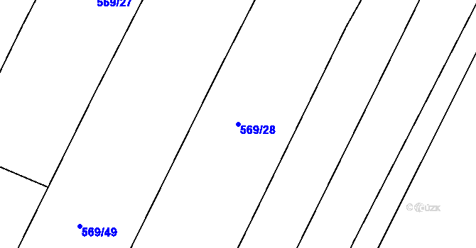 Parcela st. 569/28 v KÚ Hlinsko, Katastrální mapa