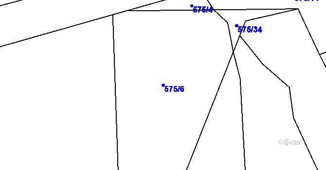 Parcela st. 575/6 v KÚ Hlinsko, Katastrální mapa