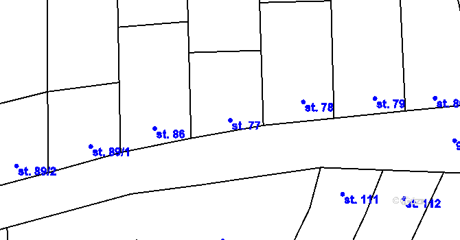 Parcela st. 77 v KÚ Hlinsko pod Hostýnem, Katastrální mapa