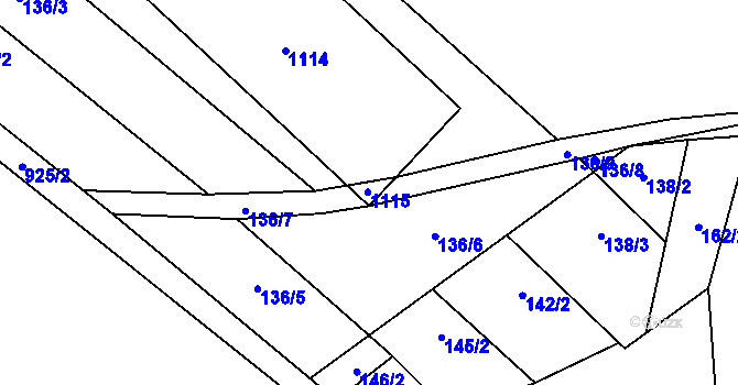 Parcela st. 149/2 v KÚ Hlinsko pod Hostýnem, Katastrální mapa