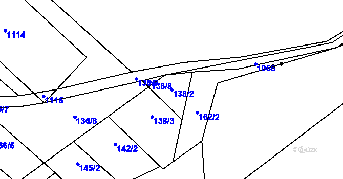 Parcela st. 138/2 v KÚ Hlinsko pod Hostýnem, Katastrální mapa