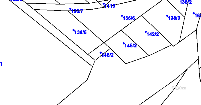 Parcela st. 146/2 v KÚ Hlinsko pod Hostýnem, Katastrální mapa