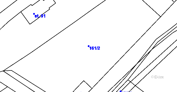 Parcela st. 161/2 v KÚ Hlinsko pod Hostýnem, Katastrální mapa