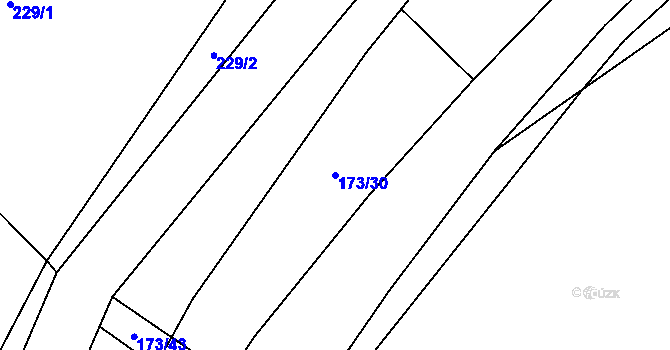 Parcela st. 173/30 v KÚ Hlinsko pod Hostýnem, Katastrální mapa