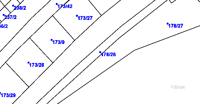 Parcela st. 178/26 v KÚ Hlinsko pod Hostýnem, Katastrální mapa