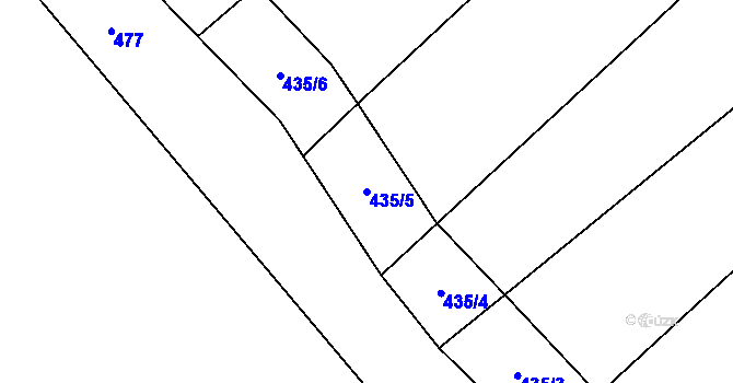 Parcela st. 435/5 v KÚ Hlinsko pod Hostýnem, Katastrální mapa