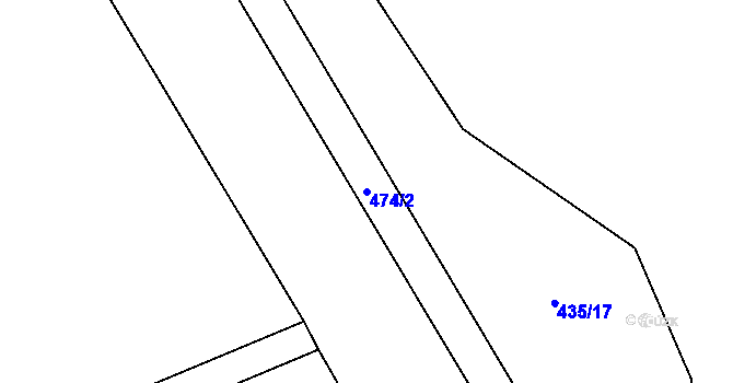 Parcela st. 474/2 v KÚ Hlinsko pod Hostýnem, Katastrální mapa