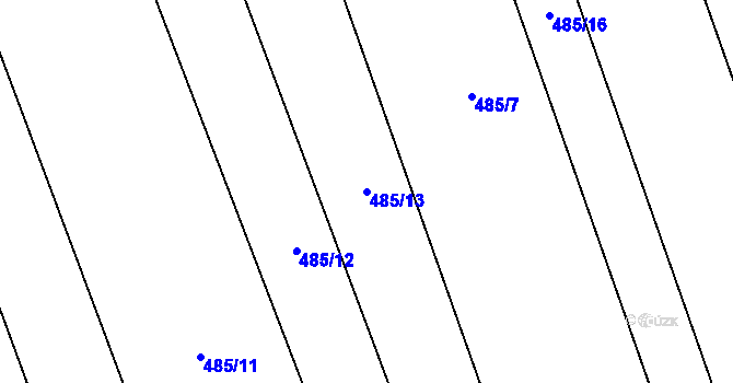 Parcela st. 485/13 v KÚ Hlinsko pod Hostýnem, Katastrální mapa