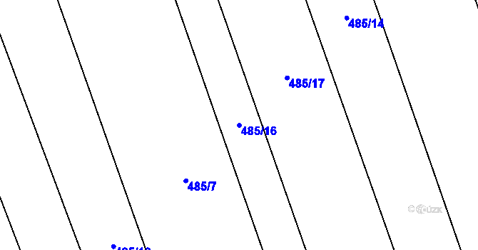 Parcela st. 485/16 v KÚ Hlinsko pod Hostýnem, Katastrální mapa