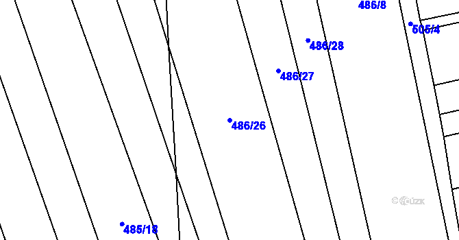 Parcela st. 486/26 v KÚ Hlinsko pod Hostýnem, Katastrální mapa