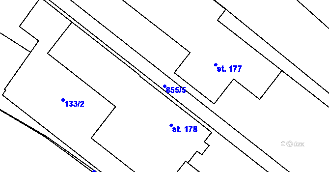 Parcela st. 855/5 v KÚ Hlinsko pod Hostýnem, Katastrální mapa