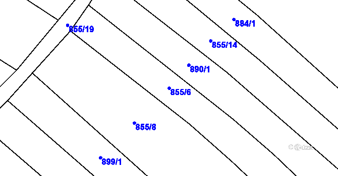 Parcela st. 855/6 v KÚ Hlinsko pod Hostýnem, Katastrální mapa