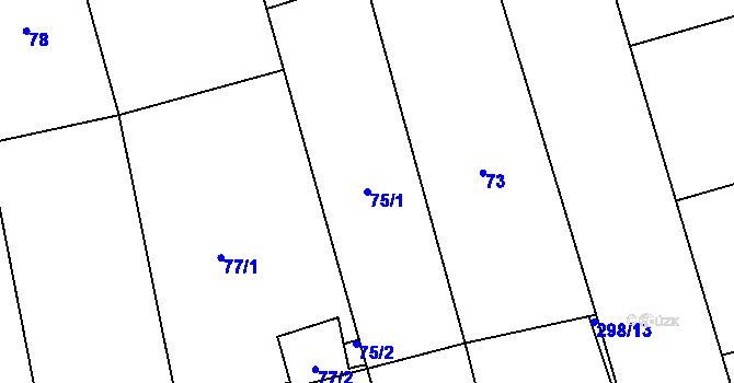 Parcela st. 75/1 v KÚ Hlohová, Katastrální mapa
