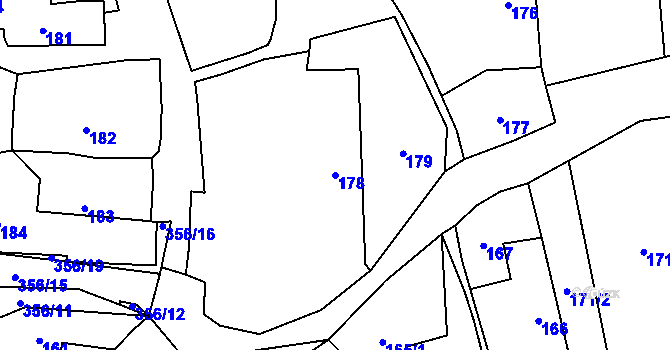 Parcela st. 178 v KÚ Hlohová, Katastrální mapa