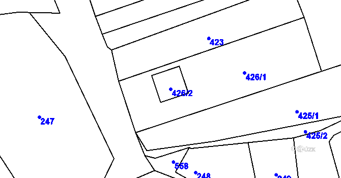 Parcela st. 426/2 v KÚ Hlohová, Katastrální mapa