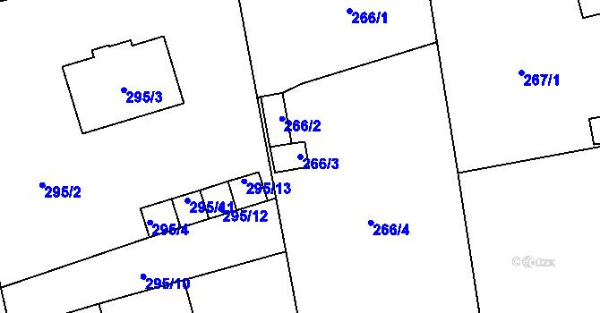 Parcela st. 266/3 v KÚ Hlohová, Katastrální mapa