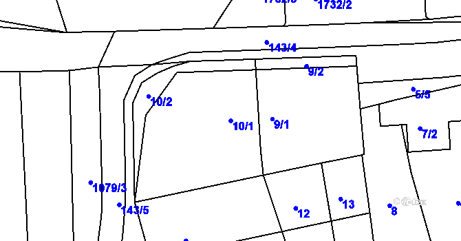 Parcela st. 10/1 v KÚ Hlohovec, Katastrální mapa
