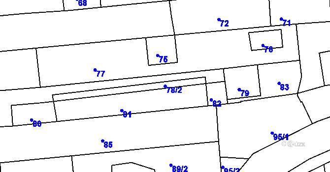 Parcela st. 78/2 v KÚ Hlohovec, Katastrální mapa