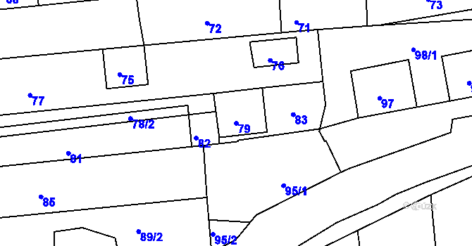 Parcela st. 79 v KÚ Hlohovec, Katastrální mapa