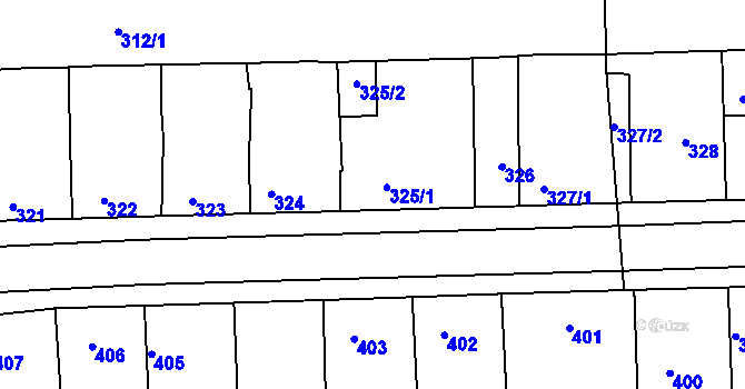 Parcela st. 325 v KÚ Hlohovec, Katastrální mapa