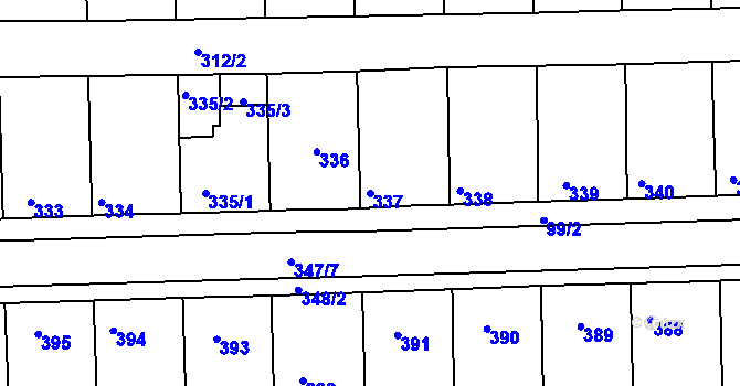 Parcela st. 337 v KÚ Hlohovec, Katastrální mapa