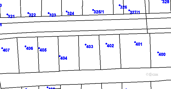 Parcela st. 403 v KÚ Hlohovec, Katastrální mapa