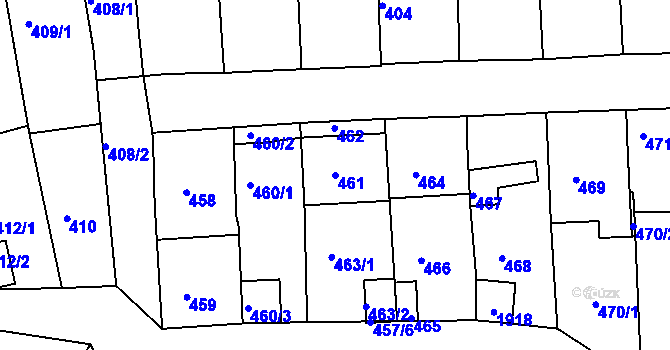 Parcela st. 461 v KÚ Hlohovec, Katastrální mapa