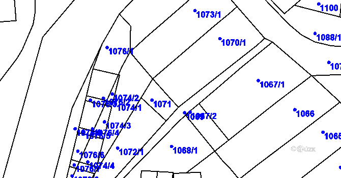 Parcela st. 1070/2 v KÚ Hlohovec, Katastrální mapa