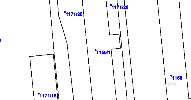 Parcela st. 1156/1 v KÚ Hlohovec, Katastrální mapa