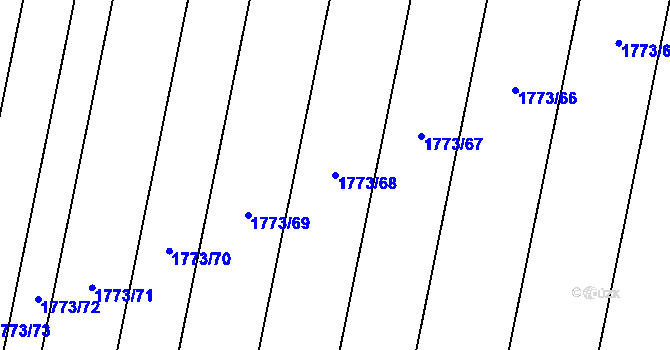 Parcela st. 1773/68 v KÚ Hlohovec, Katastrální mapa